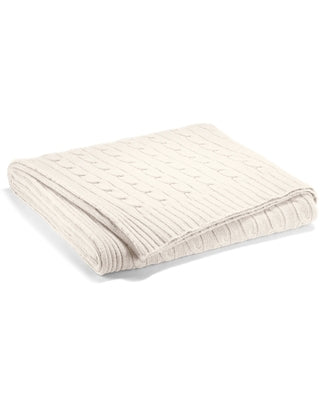 Plaid Cable Cashmere twisted Cream