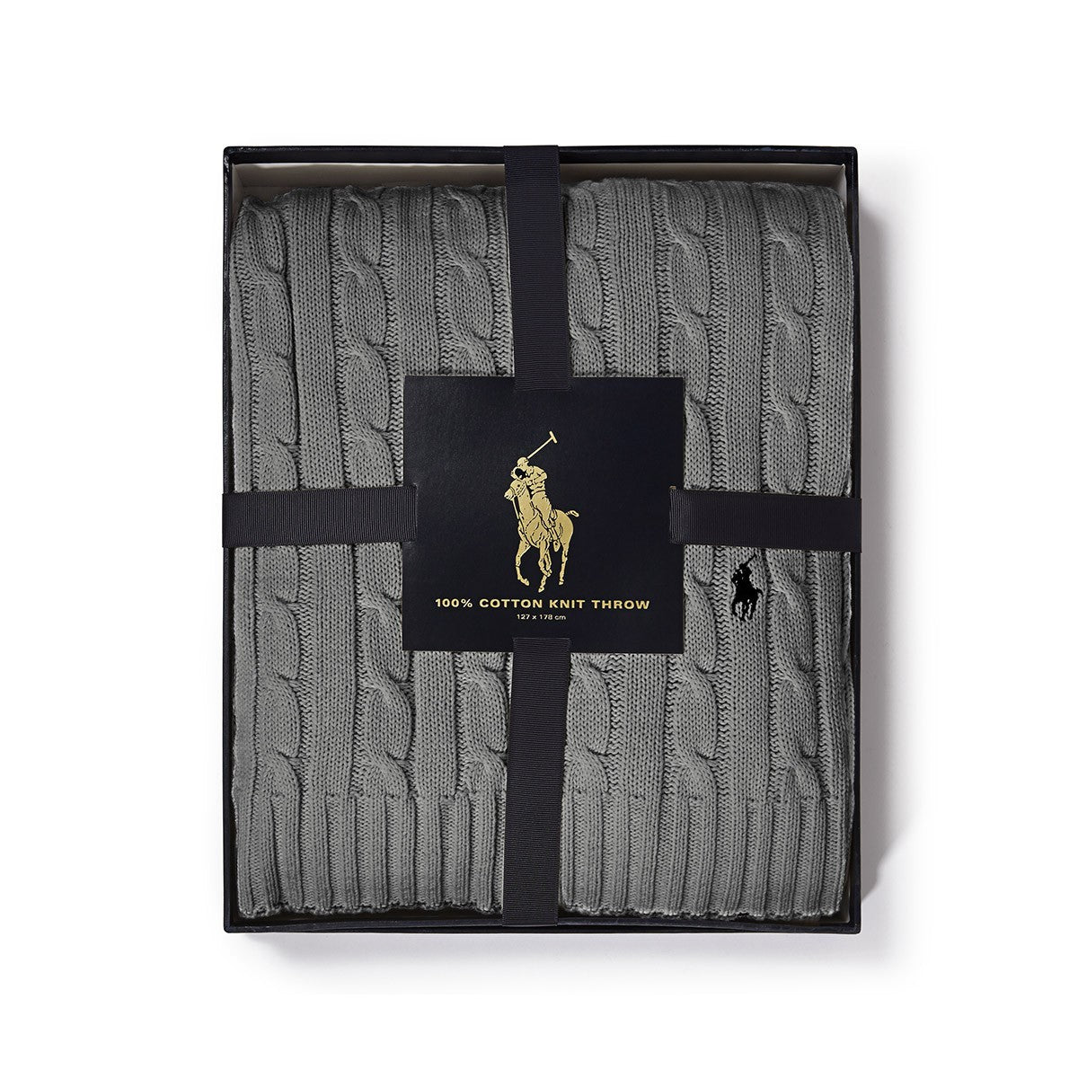 Plaid Cable Cotton Charcoal