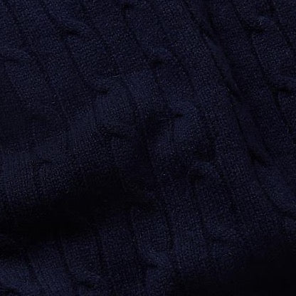 Cable Cricket plaid in cashmere Navy/Bordeaux