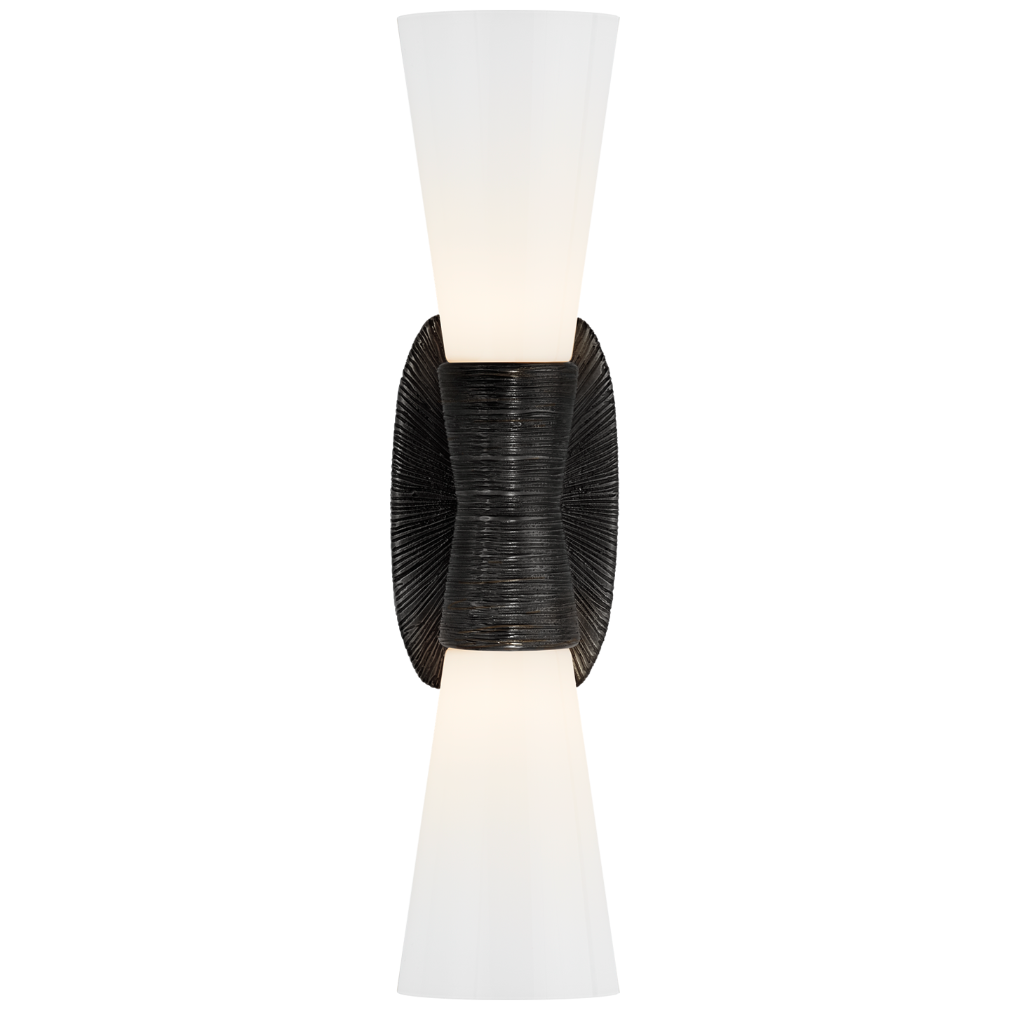 Utopia Double Small white glass wall light - Bronze