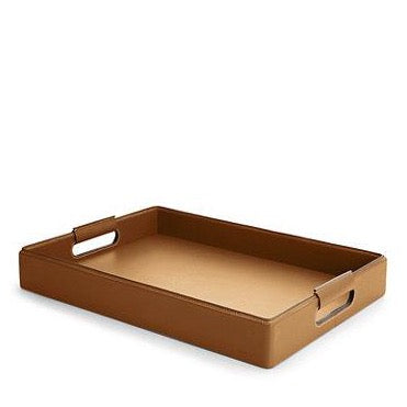 Wyatt tray (Large) in Brown leather