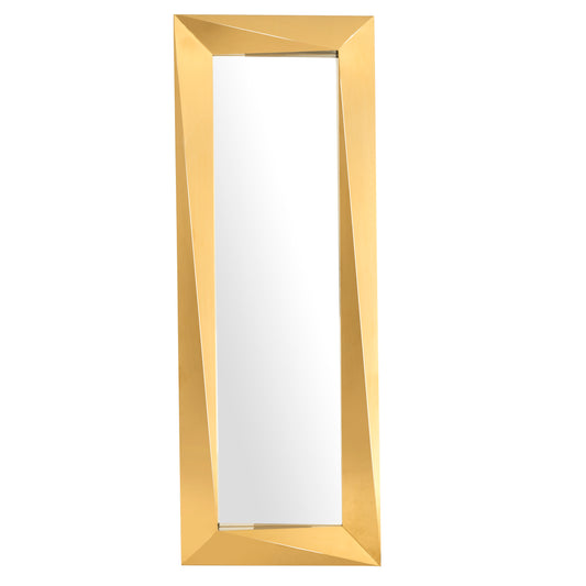 Goldfarbener rechteckiger Rivoli-Spiegel 