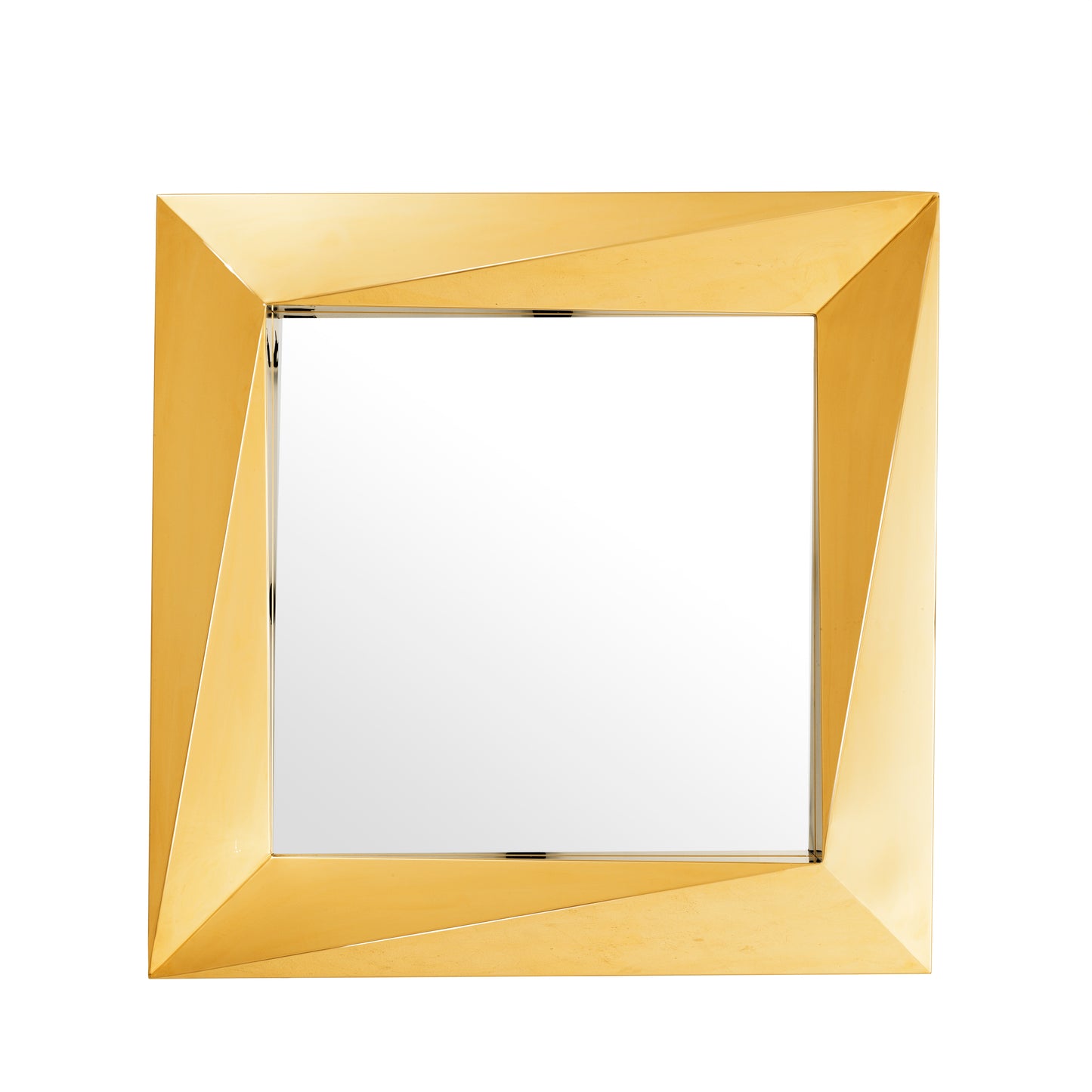 Goldfarbener quadratischer Rivoli-Spiegel 