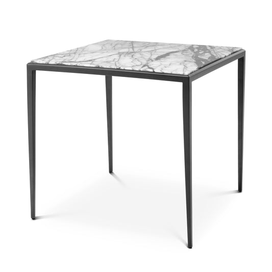 Henley White Marble Bronze Side Table 
