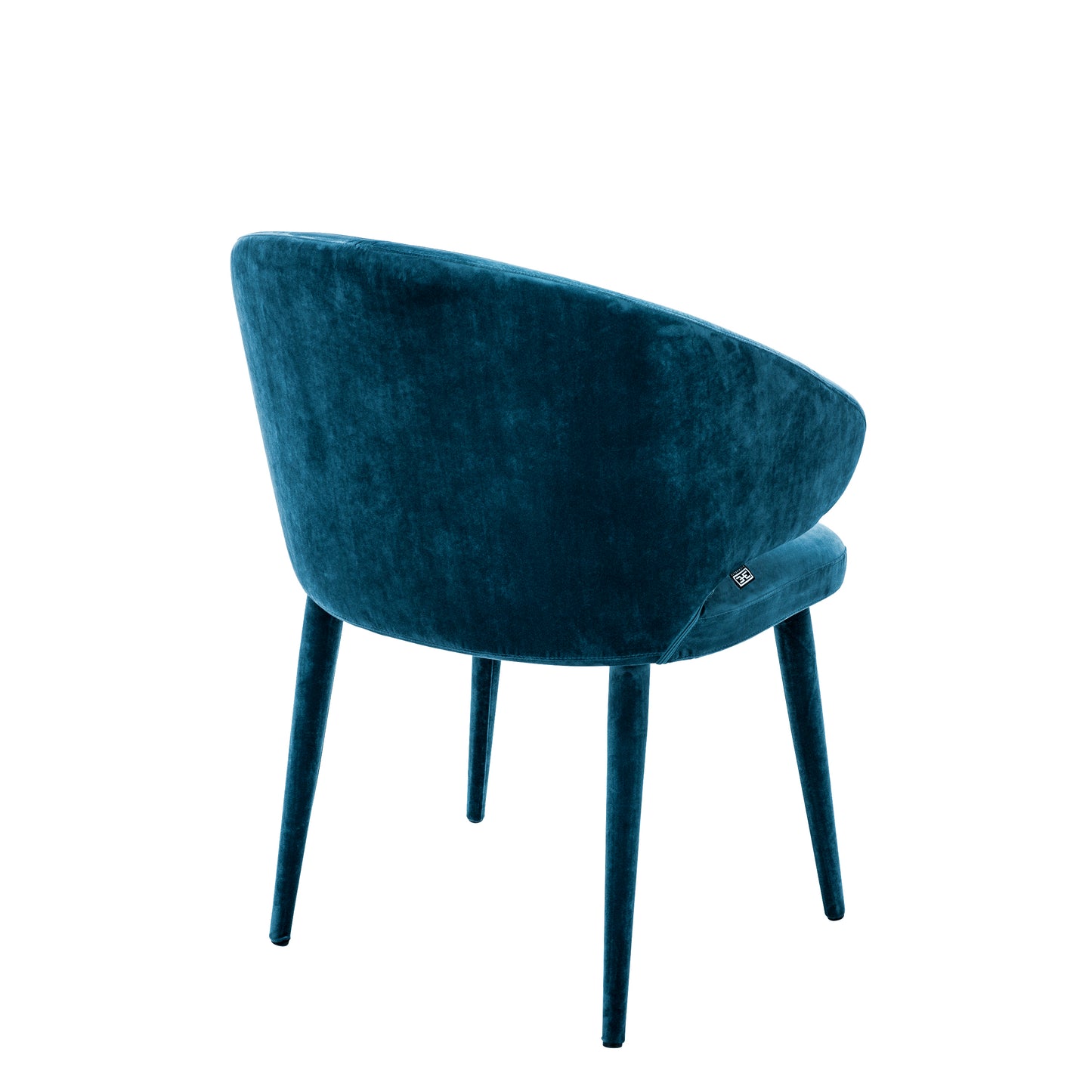 Cardinale Dining Room Chair in Teal Blue Rock Velvet 