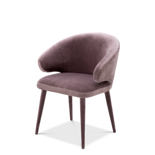 Cardinale Dining Room Chair in Taupe Roche Velvet 