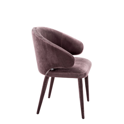 Cardinale Dining Room Chair in Taupe Roche Velvet 