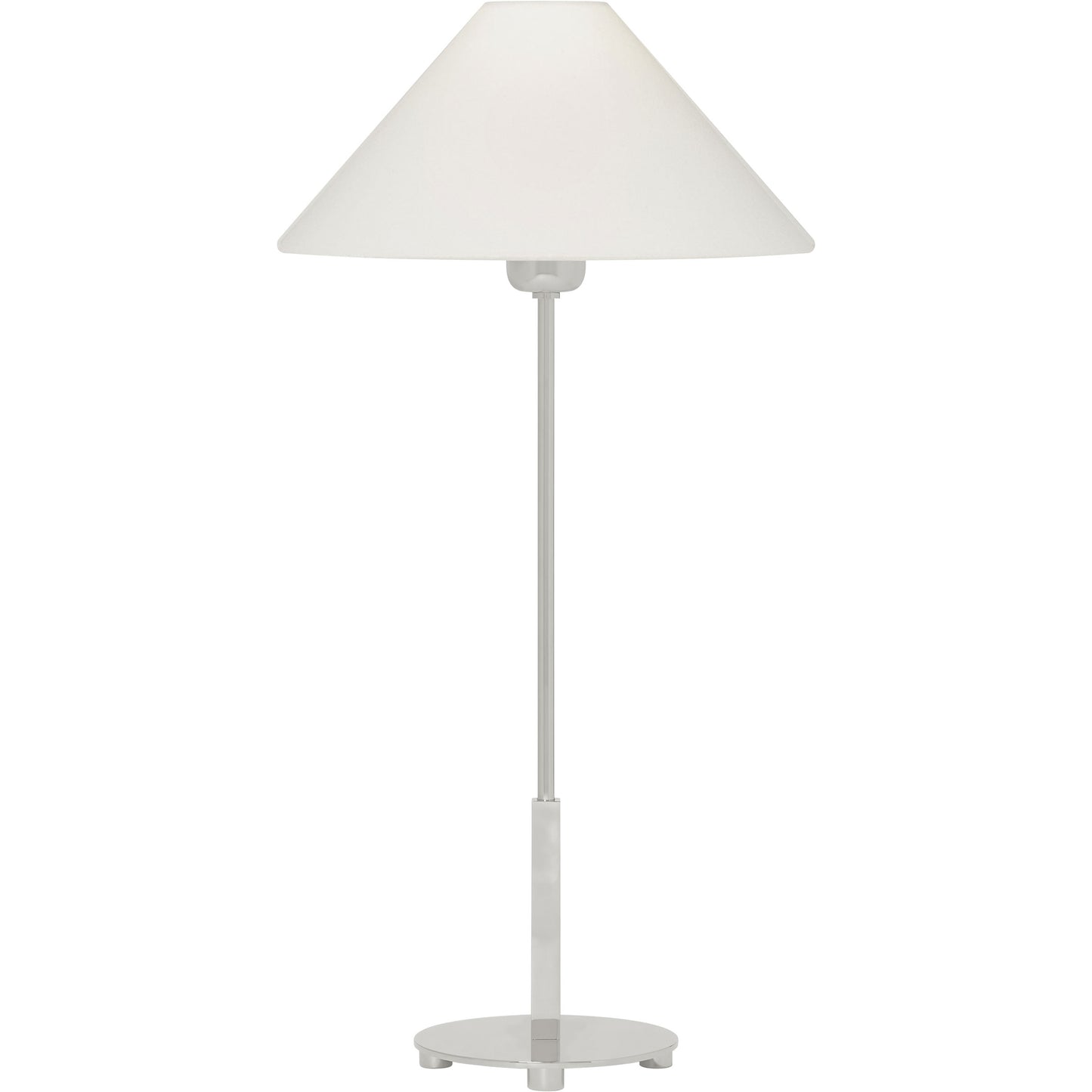 Lampe Hackney Table Polished Nickel with Linen Shade