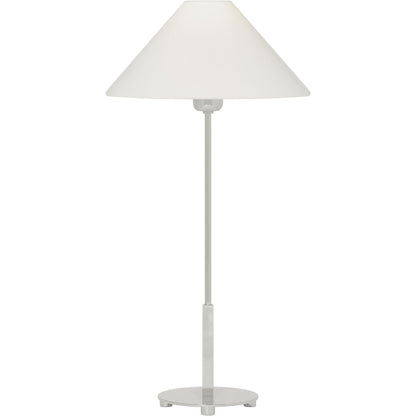 Lampe Hackney Table Polished Nickel with Linen Shade