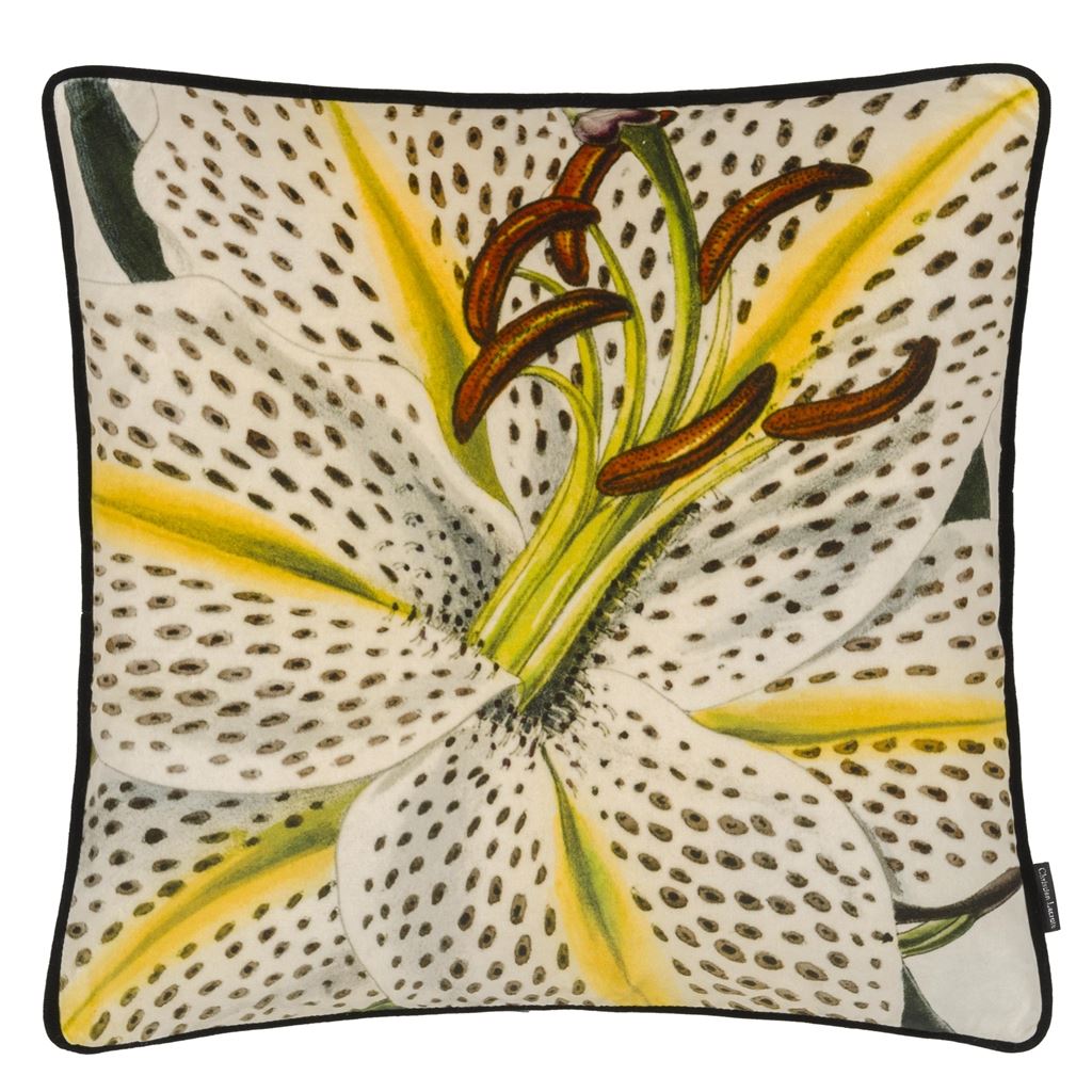 Coussin Flowered Craie