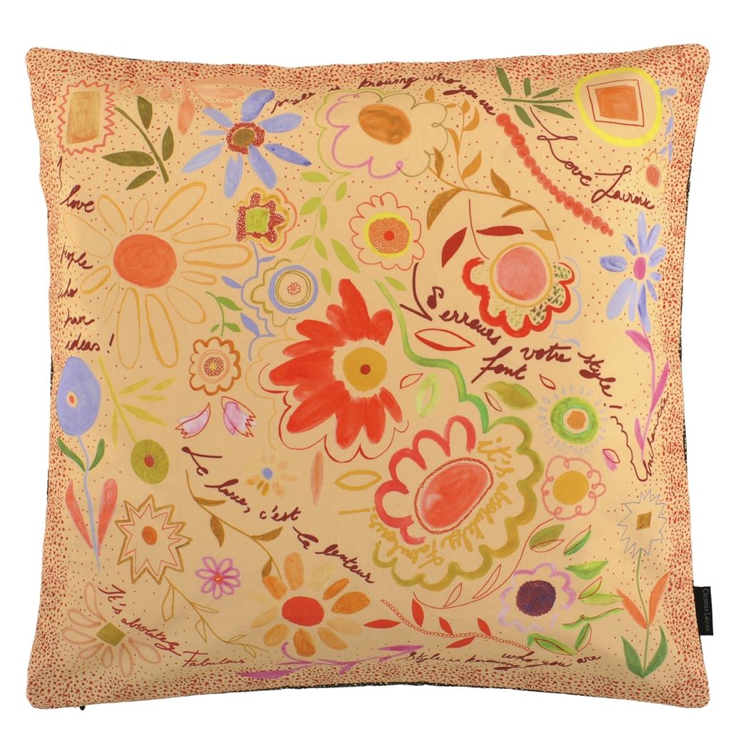 Coussin Dites-Le Avec Des Fleurs Azur