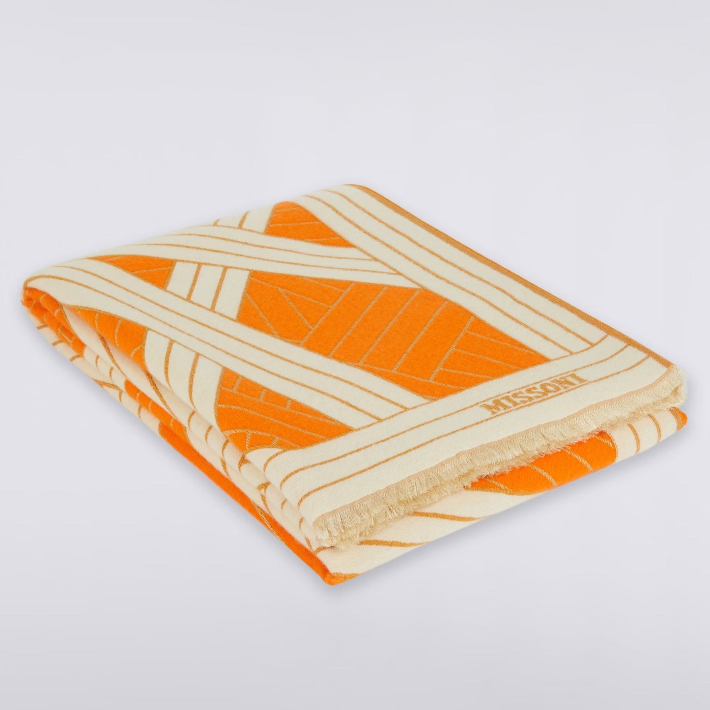 Plaid Nastri Orange/Blanc