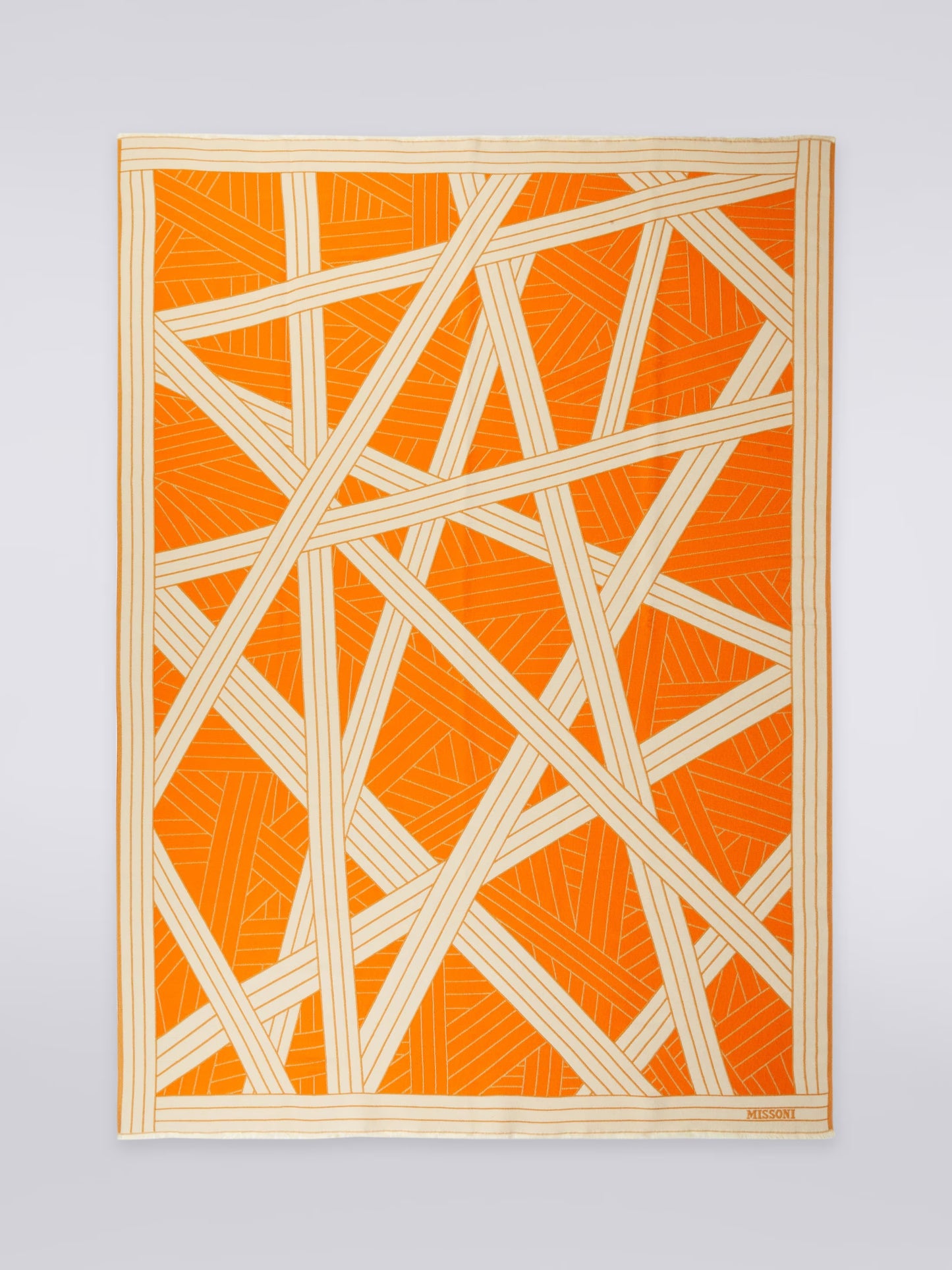 Plaid Nastri Orange/Blanc