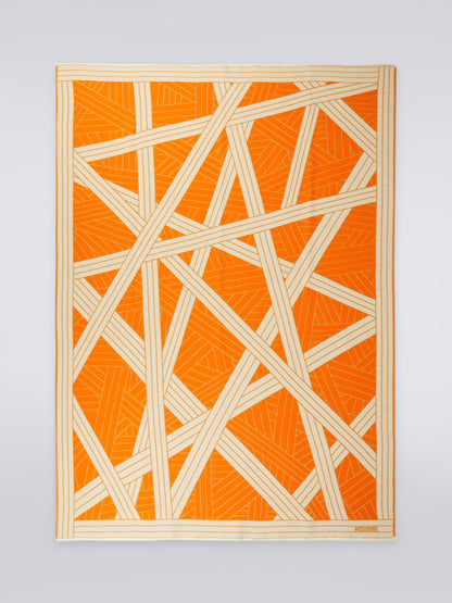 Plaid Nastri Orange/Blanc