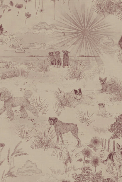 Papier Peint DOG TALES Burgandy