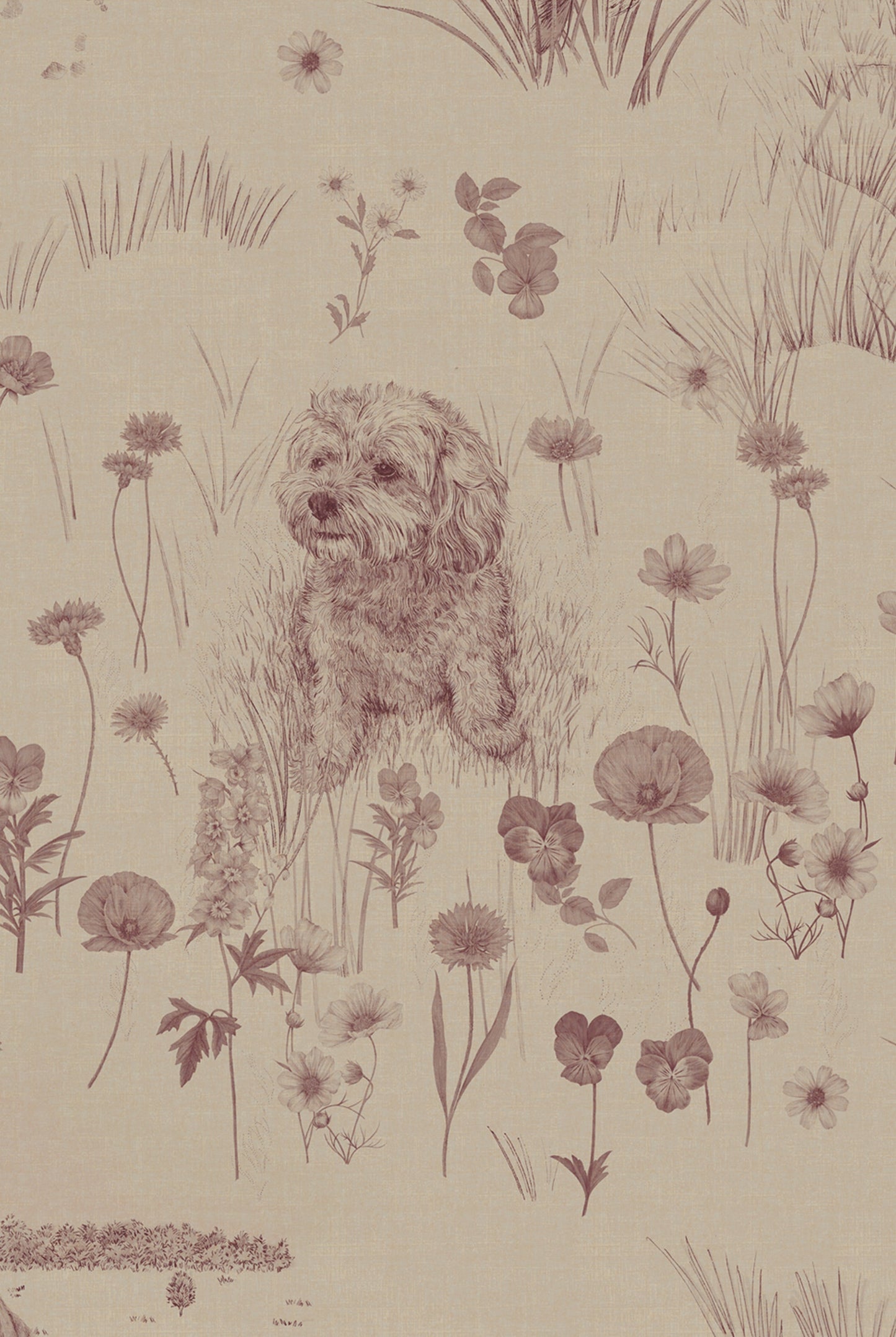 Papier Peint DOG TALES Burgandy