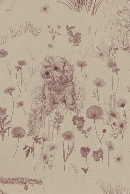 Papier Peint DOG TALES Burgandy