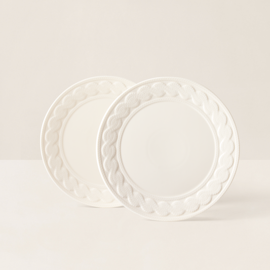 Coffret d'assiettes céramique Cableknit Cream