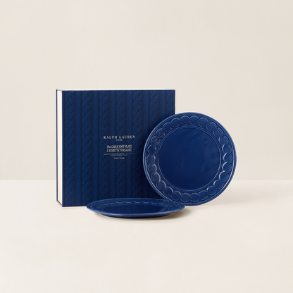 Coffret d'assiettes céramique Cableknit Navy
