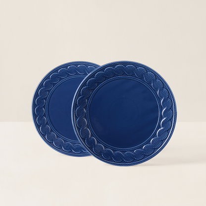 Coffret d'assiettes céramique Cableknit Navy