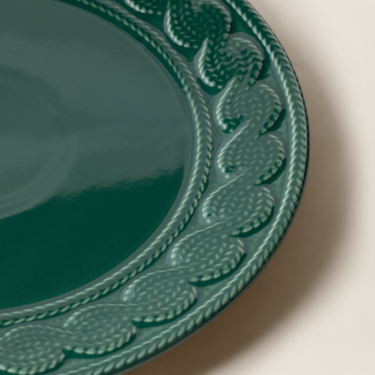 Coffret d'assiettes céramique Cableknit Green