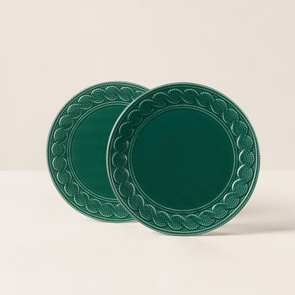Coffret d'assiettes céramique Cableknit Green