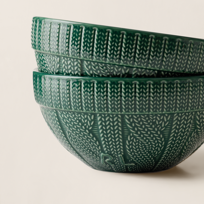Coffret de bols céramique Cableknit Green