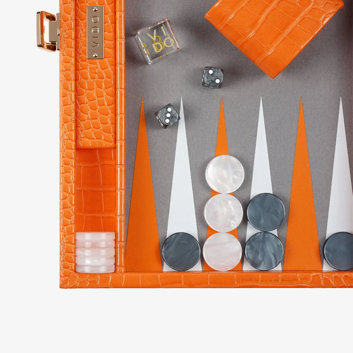 Backgammon Alligator Mandarine - Medium - VIDO France