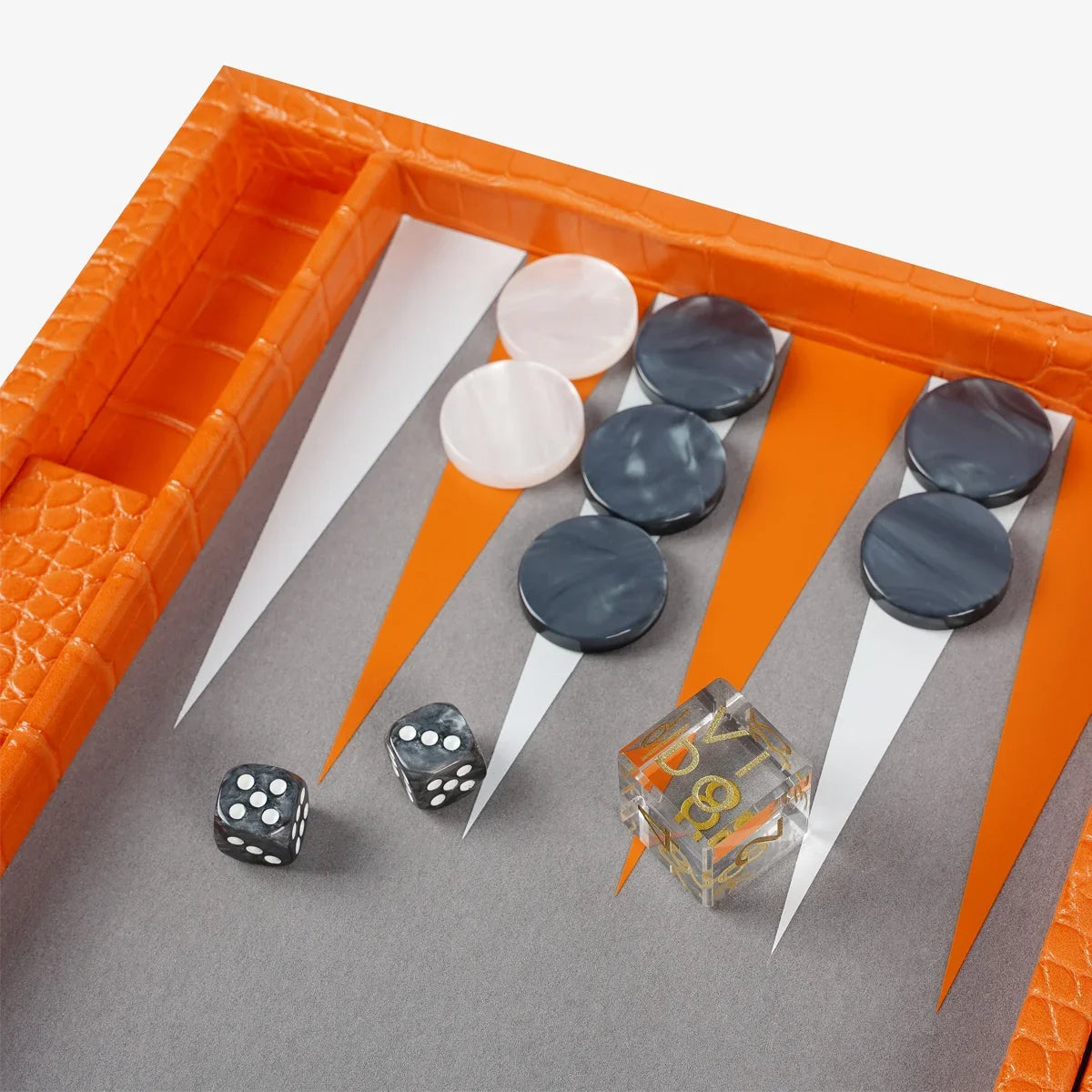 Backgammon Alligator Mandarine - Medium - VIDO France