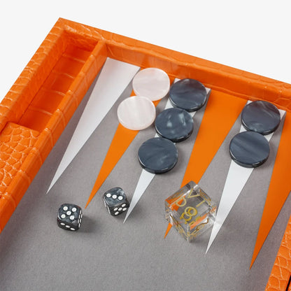Backgammon Alligator Mandarine - Medium - VIDO France