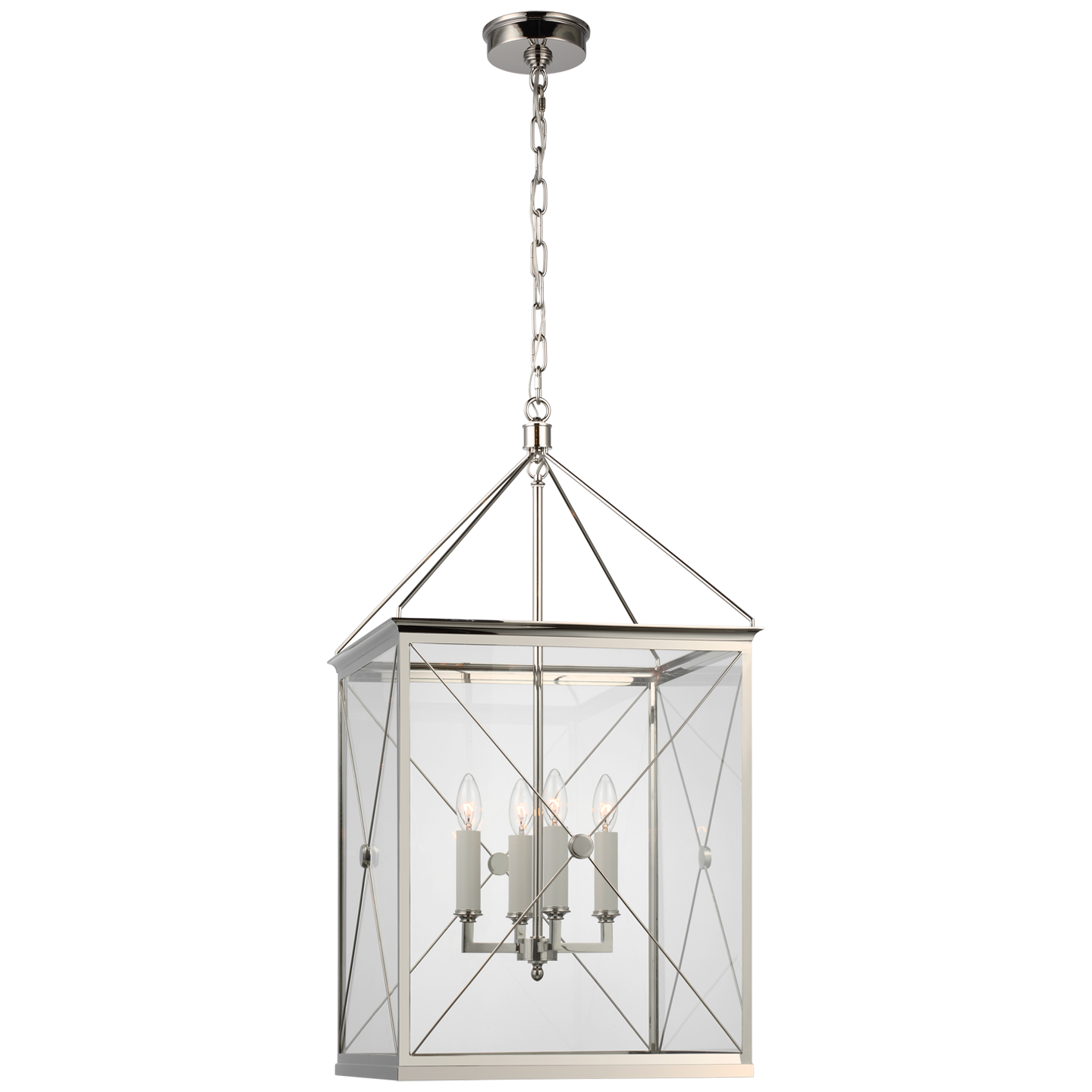 Suspension Rossi Lanterne Medium Nickel et Verre