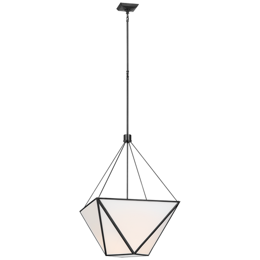 Suspension Lorino Lanterne Large Bronze et Verre blanc