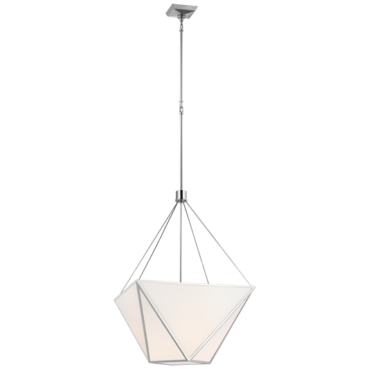 Suspension Lorino Lanterne Large Nickel et Verre blanc