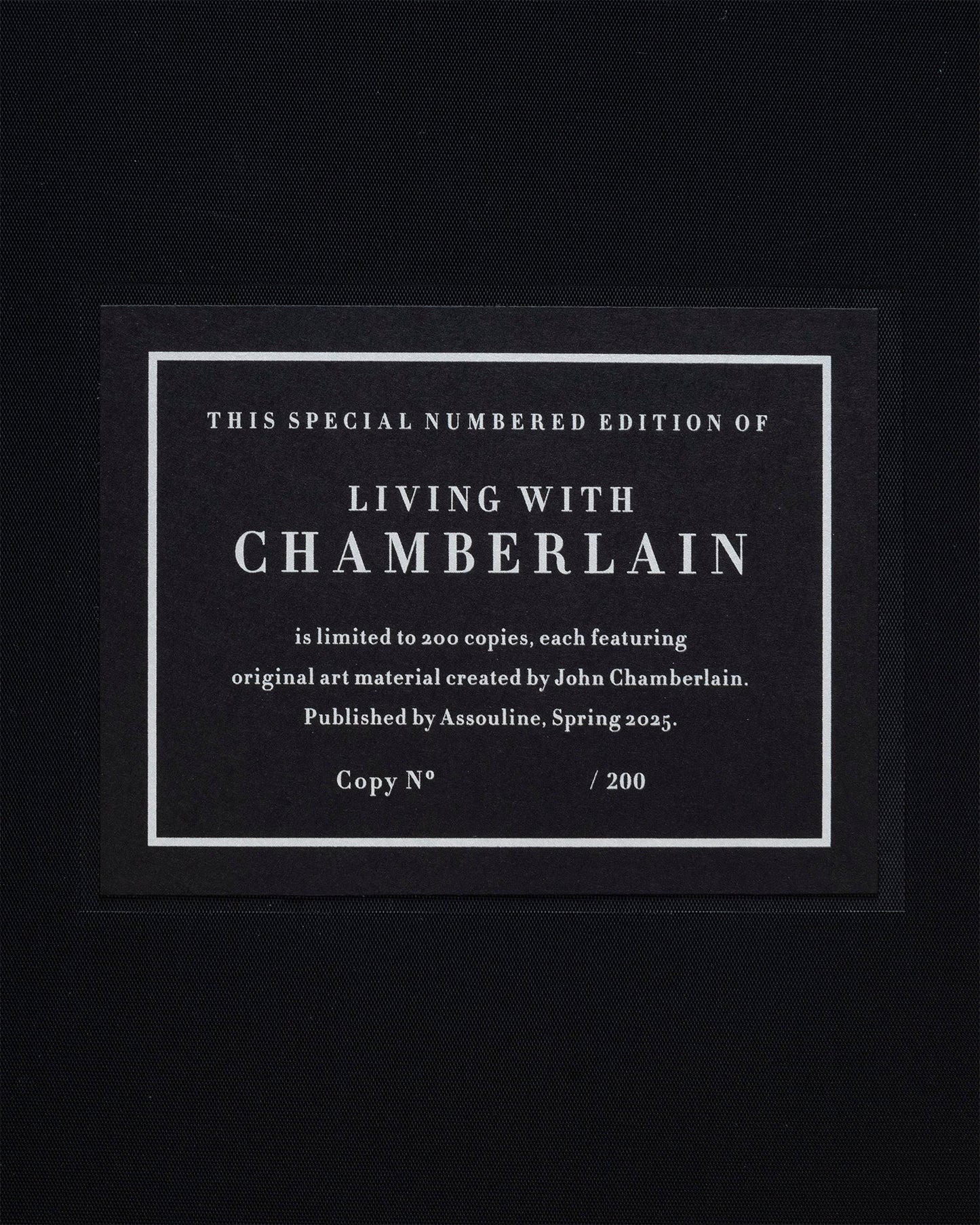 Livre Living with Chamberlain, Art in Residence (Special Edition)