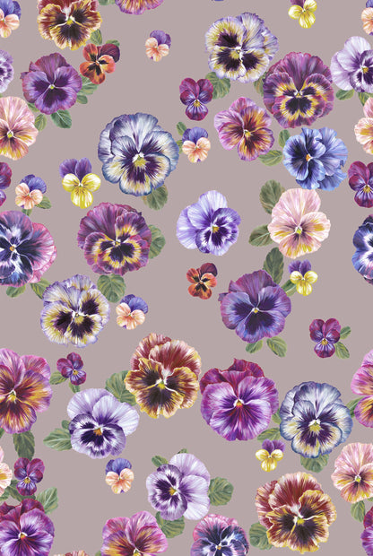 Papier Peint PLETHORA OF PANSIES Bruised Pink