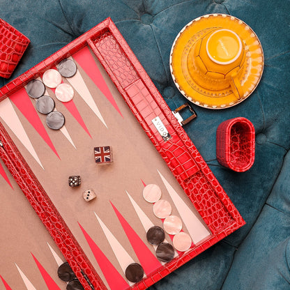 Backgammon Alligator Framboise - Medium