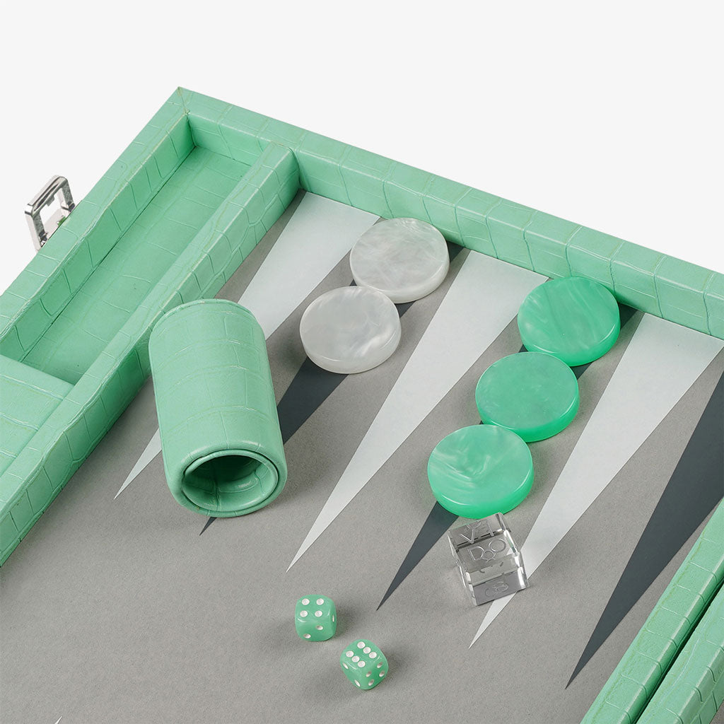 Backgammon Crocodile Menthe - Large