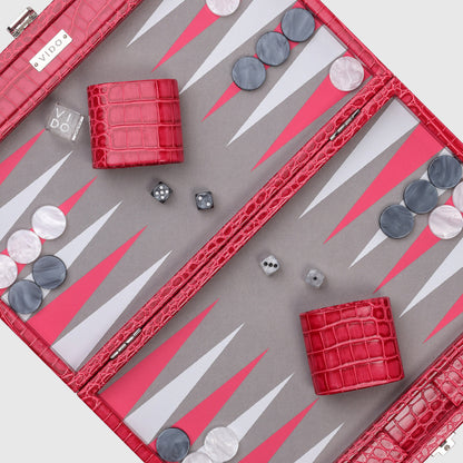 Backgammon Alligator Framboise - Medium