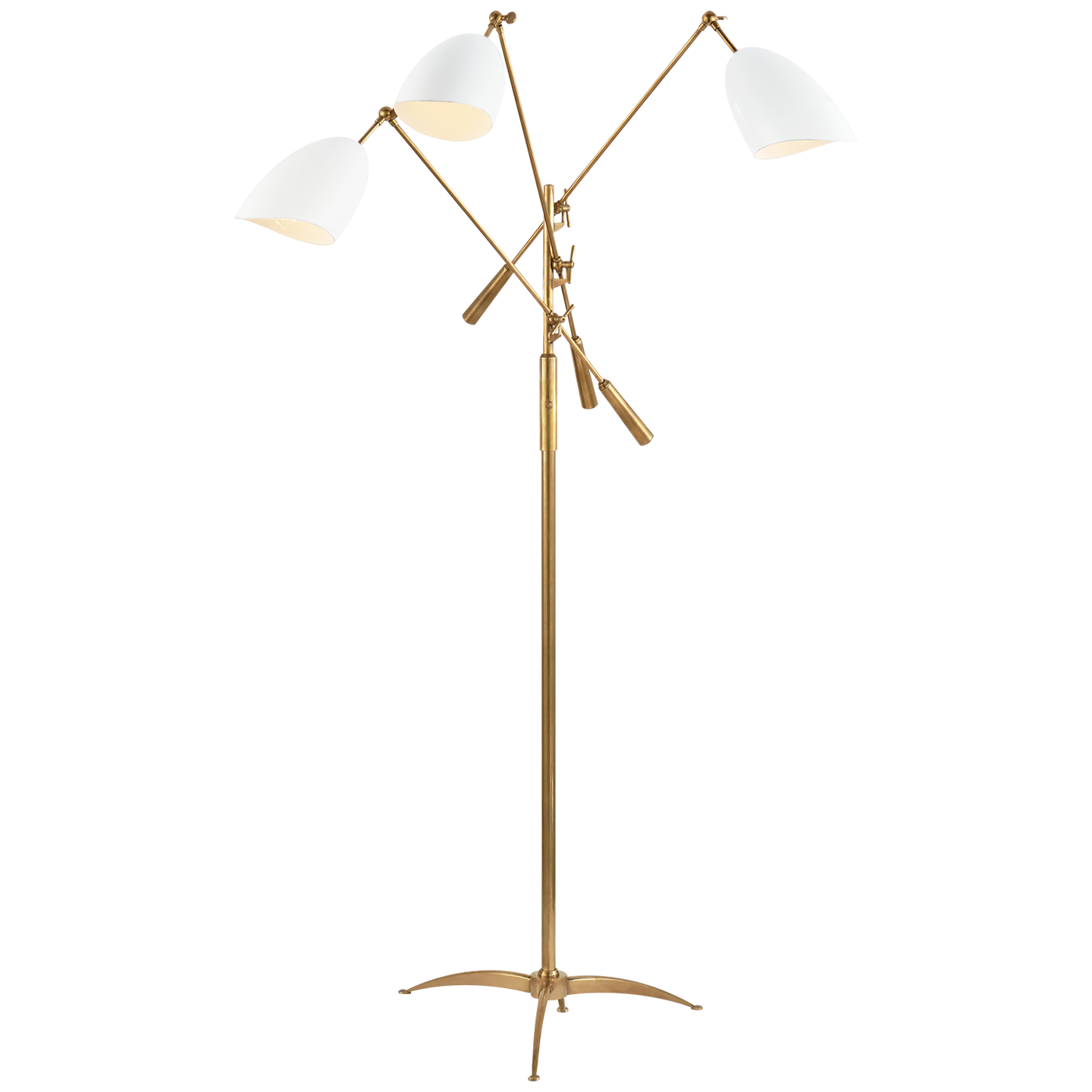 Sommerard White Brass Floor Lamp