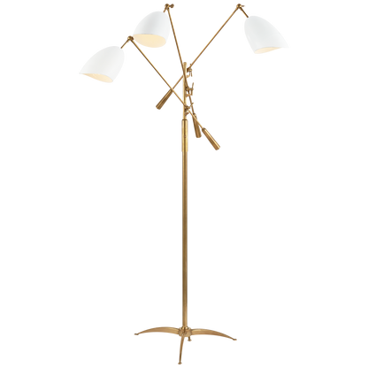 Lampadaire Sommerard Laiton Blanc