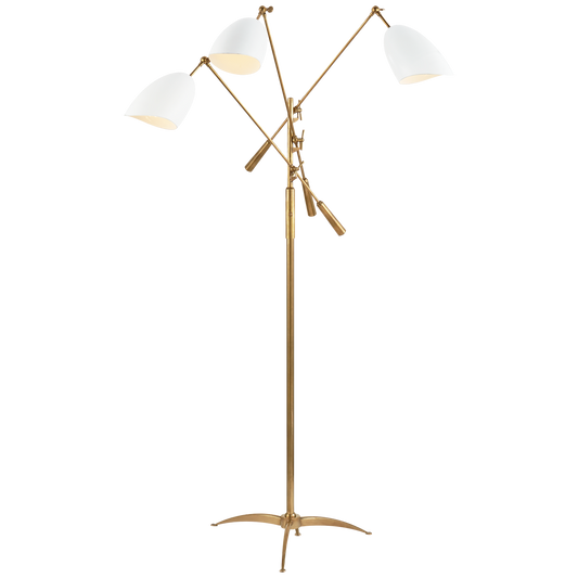 Sommerard White Brass Floor Lamp