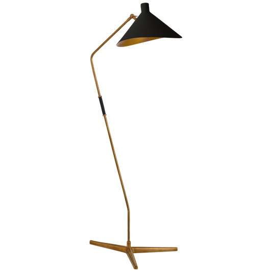 Mayotte Stehlampe aus schwarzem Messing