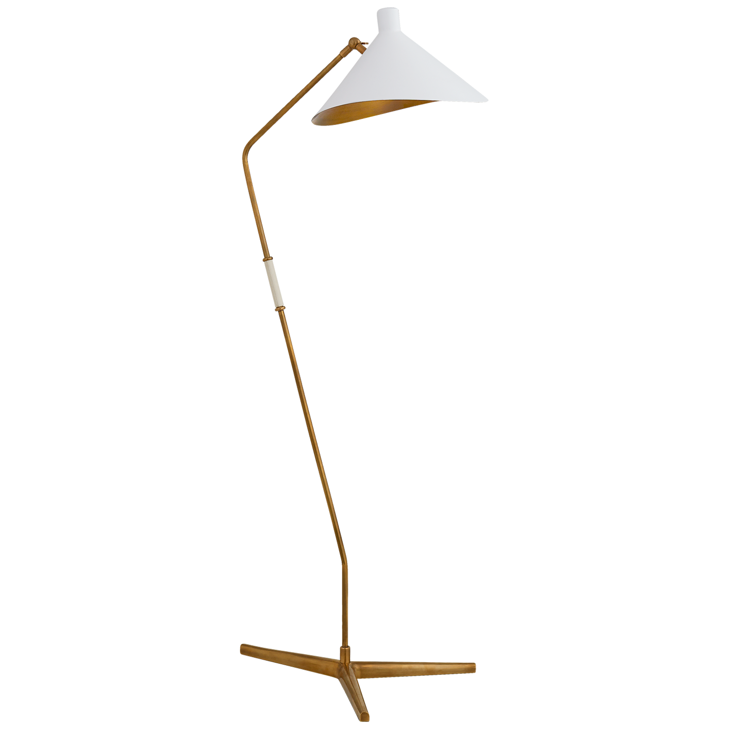 Lampadaire Mayotte Laiton Blanc Mat