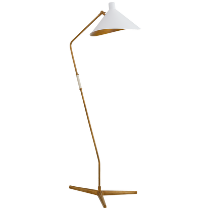 Mayotte Floor Lamp Matt White Brass