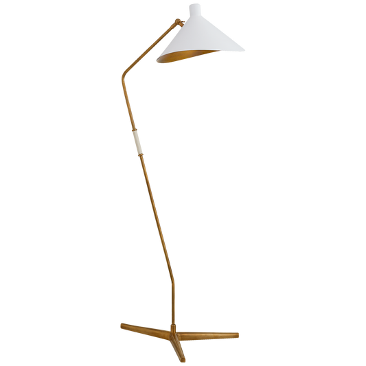 Mayotte Floor Lamp Matt White Brass