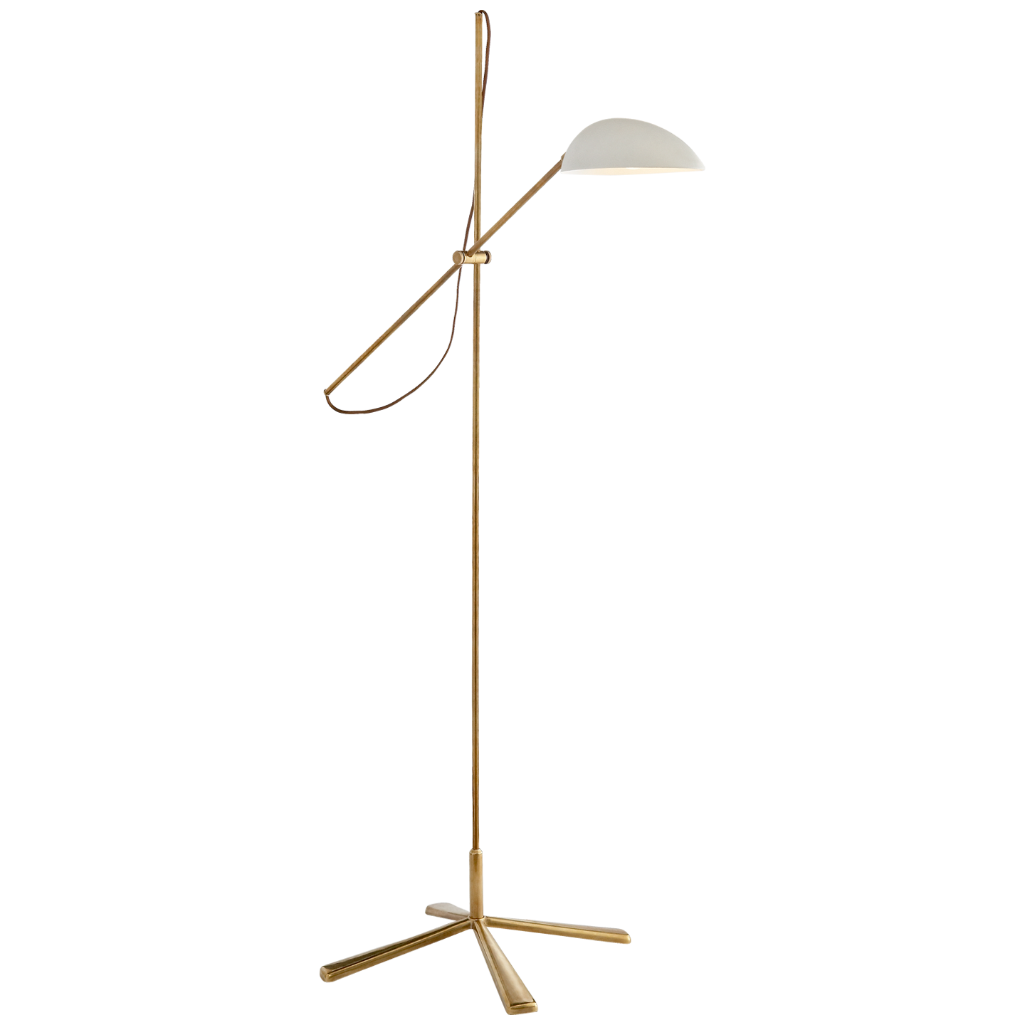 Graphic White Brass Floor Lamp