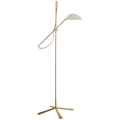 Graphic White Brass Floor Lamp