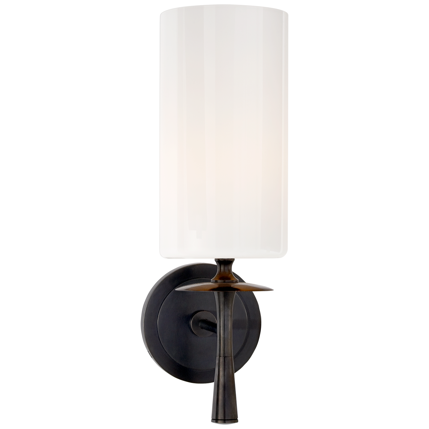 Drunmore Single Bronze and White Glass Wall Lamp 