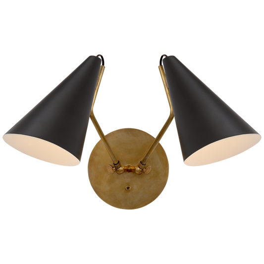 Clemente Double Black Wall Lamp