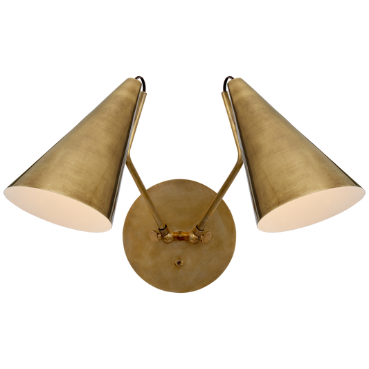 Clemente Double Brass Wall Lamp